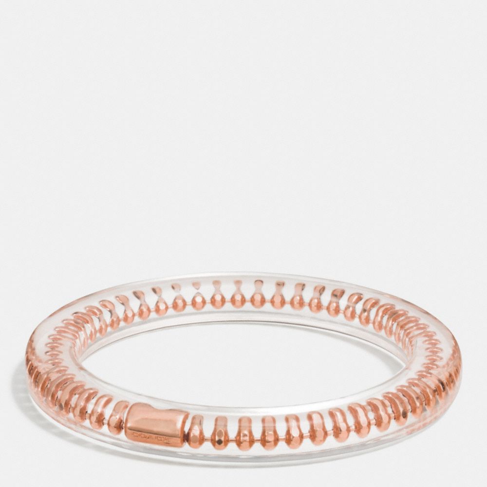 BALLCHAIN PLAQUE RESIN BANGLE - COACH f90468 - ROSEGOLD