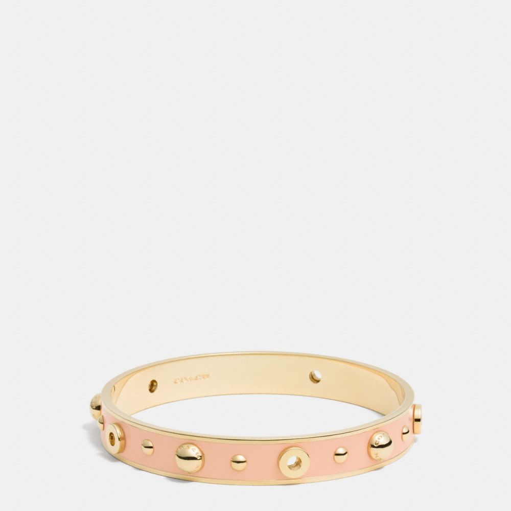 ENAMEL GROMMETS AND RIVETS BANGLE - COACH f90512 - GOLD/APRICOT