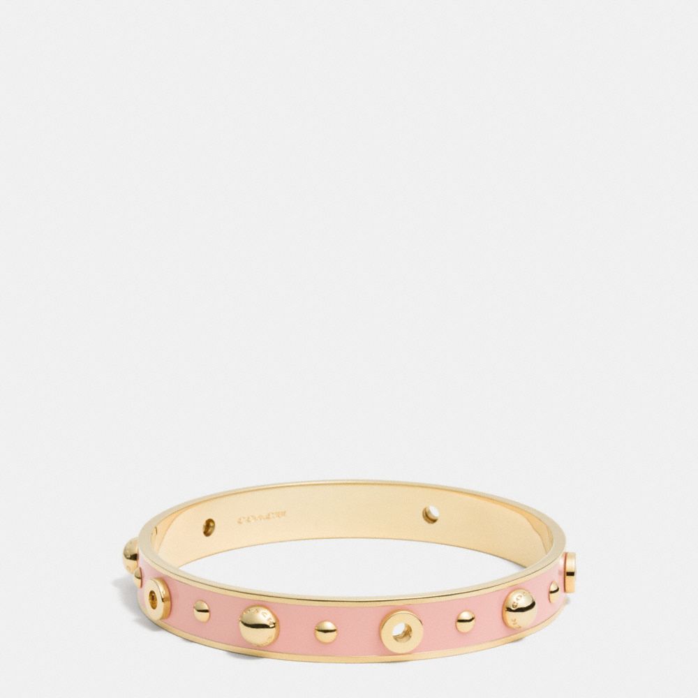 ENAMEL GROMMETS AND RIVETS BANGLE - COACH f90512 - GOLD/BLUSH