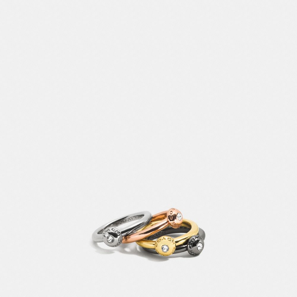 PAVE DISC STACKABLE RING SET - COACH f90526 - MULTICOLOR