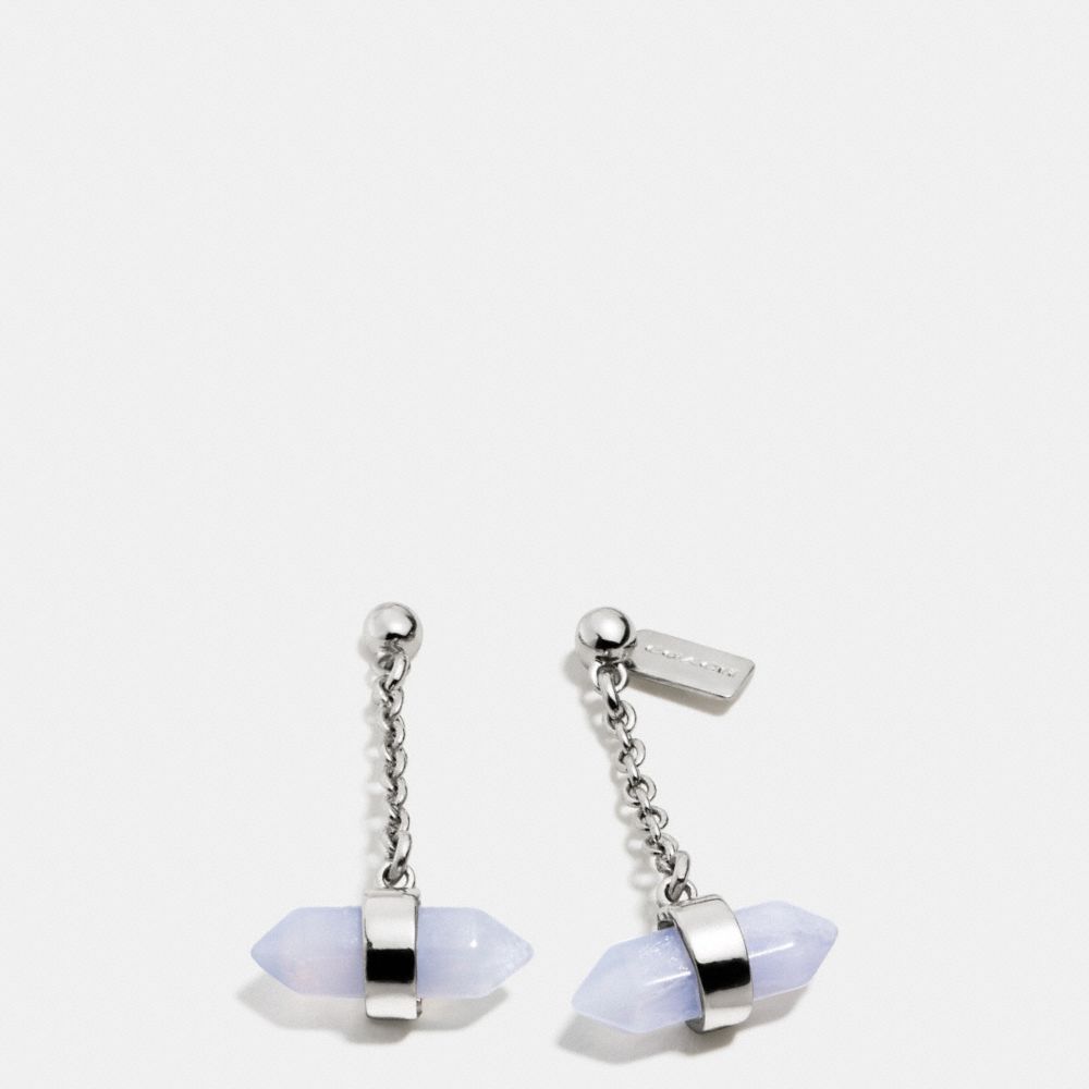 AMULET DROP EARRINGS - COACH f90556 - SILVER/PALE BLUE