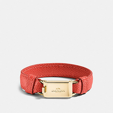 COACH HORSE AND CARRIAGE ID BRACELET - GOLD/WATERMELON - f90590
