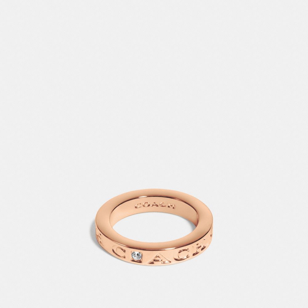 COACH PAVE METAL RING - COACH f90600 - ROSEGOLD