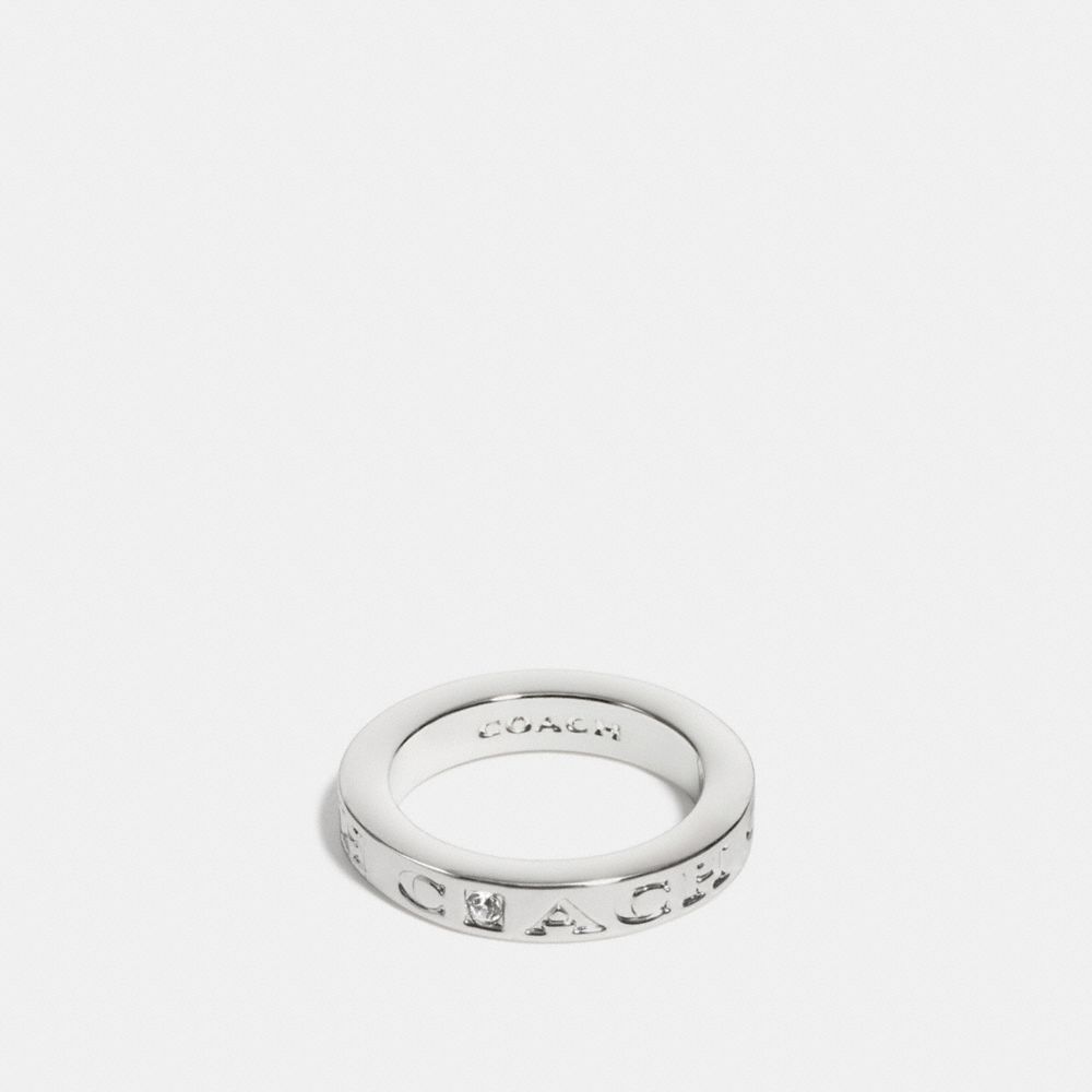 COACH PAVE METAL RING - COACH f90600 - SILVER/CLEAR