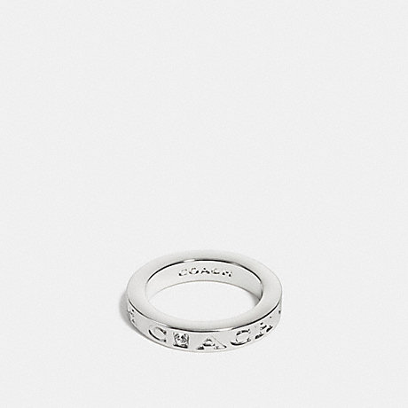 COACH COACH PAVE METAL RING - SILVER/CLEAR - f90600