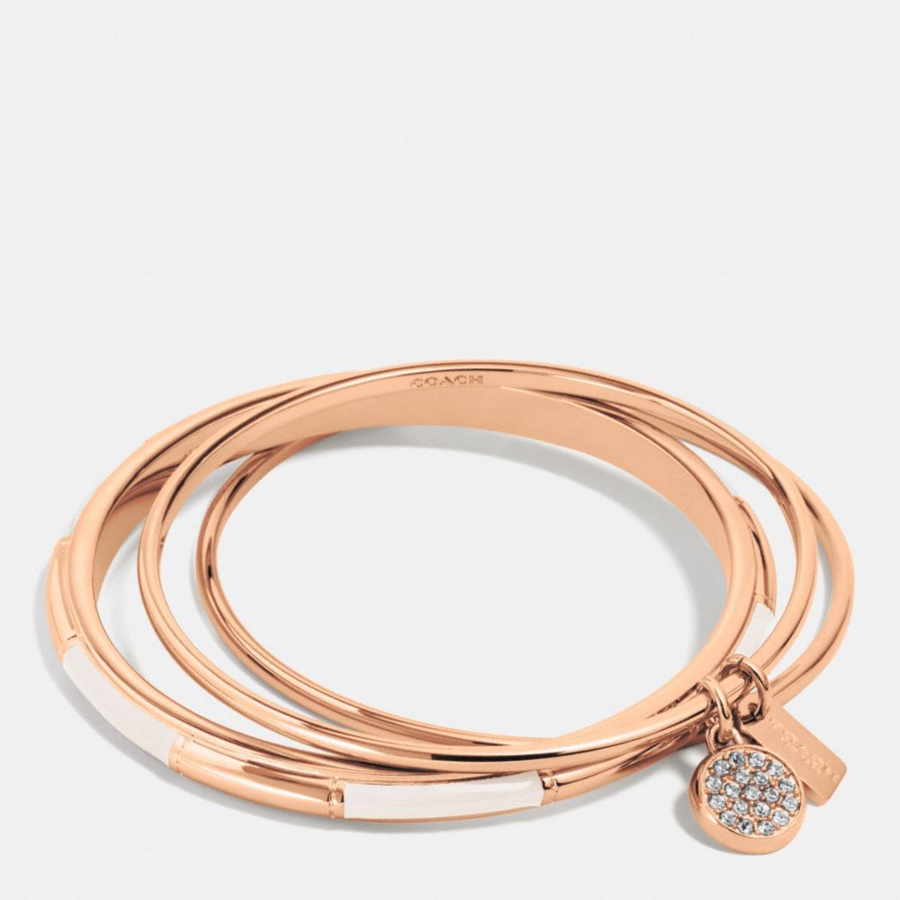 COACH PLAQUE BANGLE SET - COACH f90662 - ROSEGOLD/CHALK