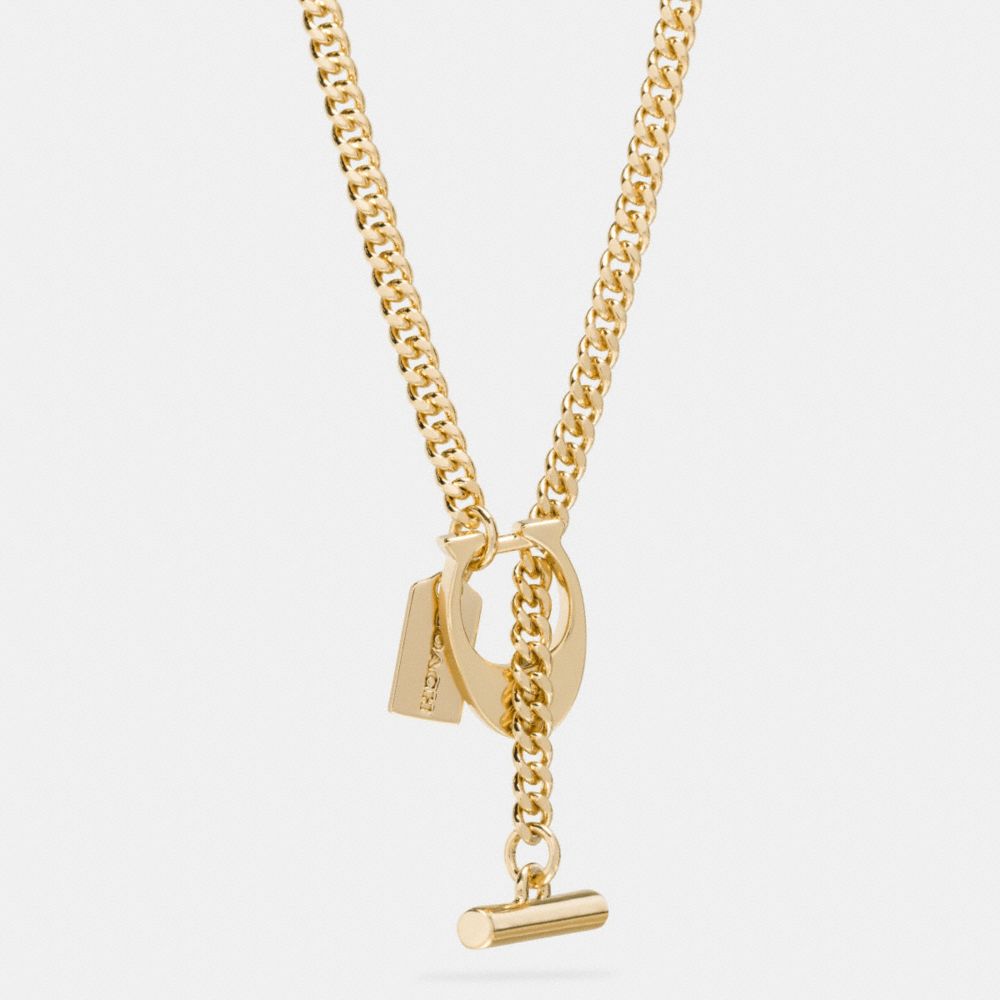 BOXED SIGNATURE C TOGGLE NECKLACE - COACH f90677 - GOLD/GOLD