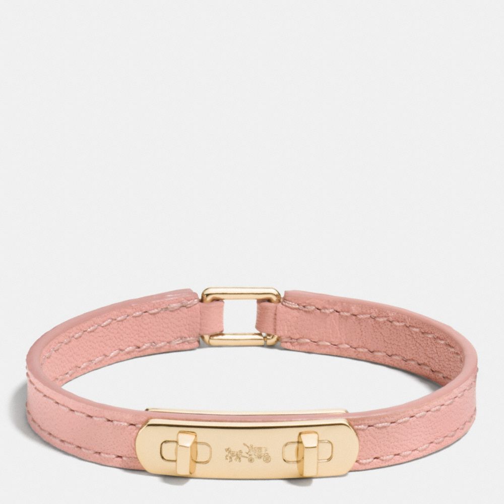 LEATHER SWAGGER BRACELET - COACH f90702 - GOLD/BLUSH