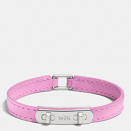 COACH LEATHER SWAGGER BRACELET - SILVER/MARSHMALLOW 2 - f90702