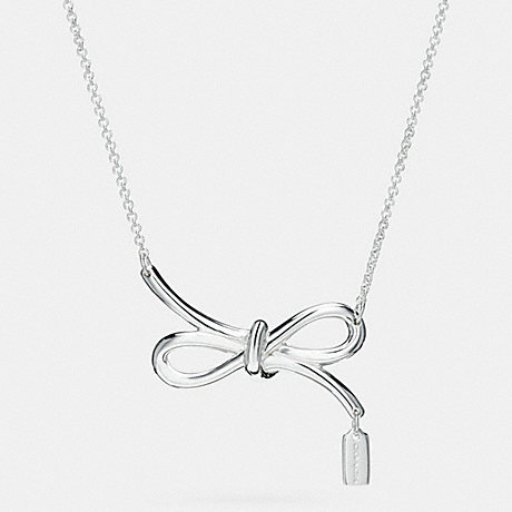 COACH STERLING BOW NECKLACE - SILVER/SILVER - f90795