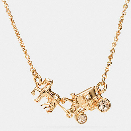COACH PAVE HORSE AND CARRIAGE NECKLACE - GOLD - f90822