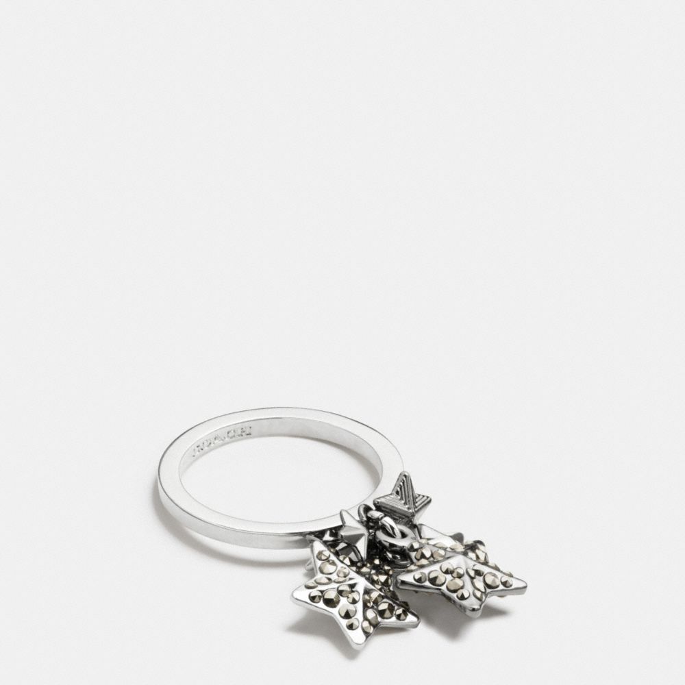 PAVE METAL STARS RING - COACH f90840 - SILVER/MULTI