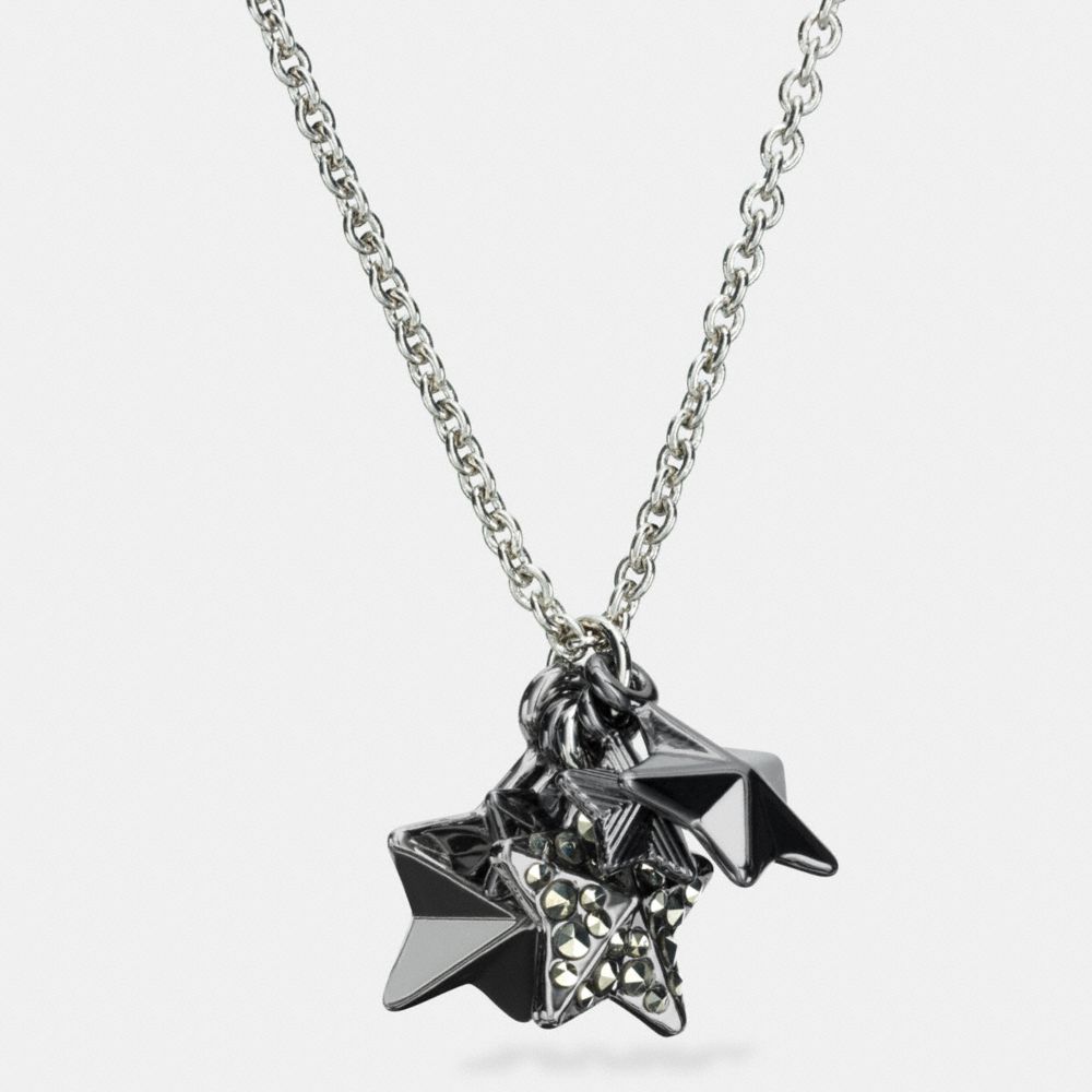 PAVE METAL STARS NECKLACE - COACH f90842 - SILVER/MULTI