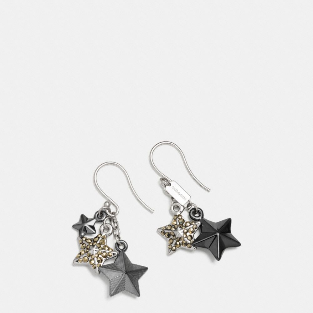 PAVE METAL STARS EARRINGS - COACH f90843 - SILVER/MULTI