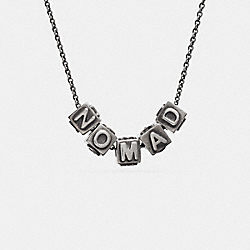 NOMAD BLOCK LETTERS NECKLACE - COACH f90875 - SILVER