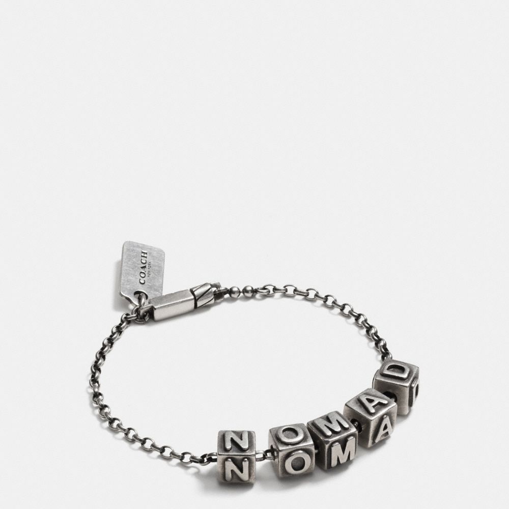 NOMAD BLOCK LETTERS BRACELET - COACH f90876 - SILVER