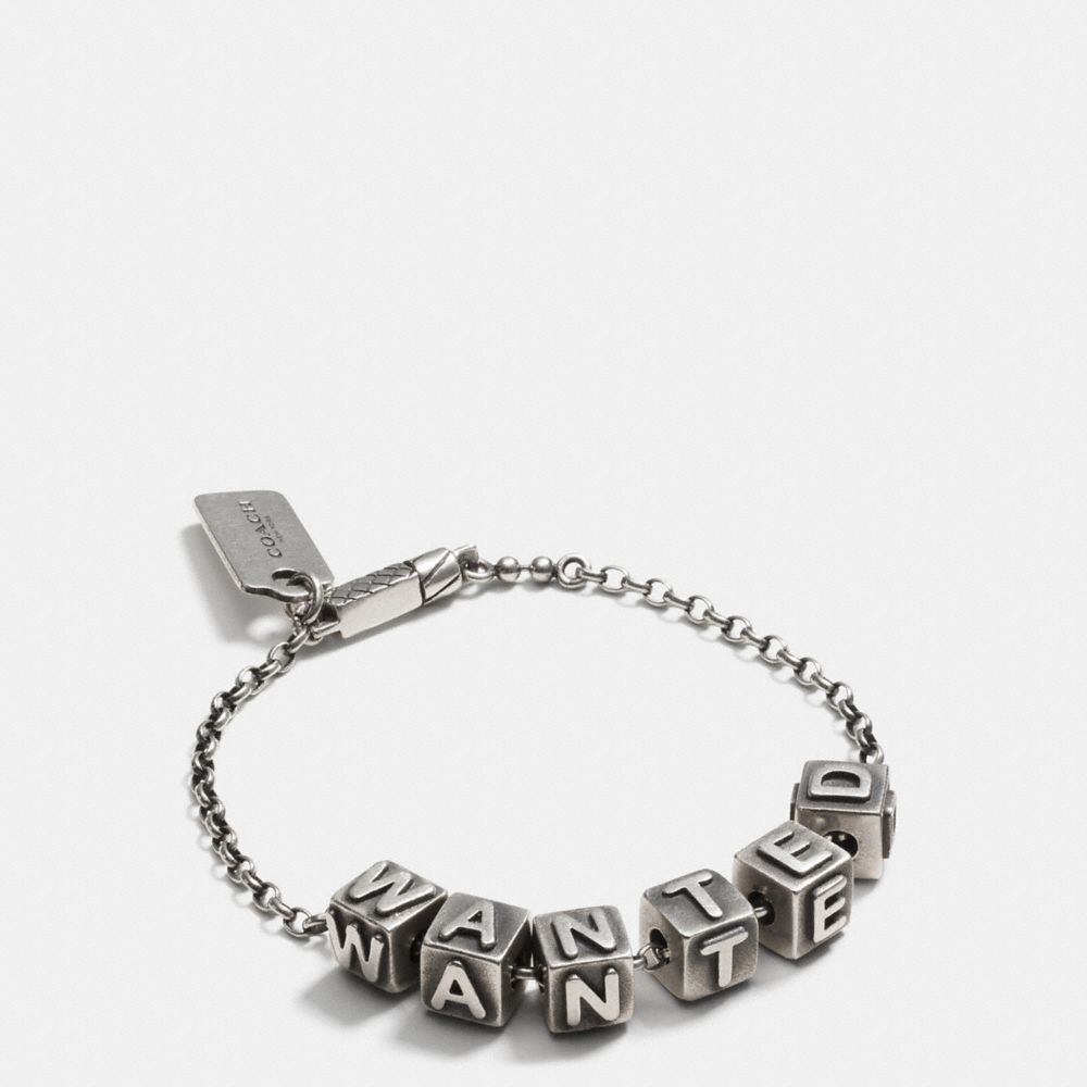 WANTED BLOCK LETTERS BRACELET - COACH f90877 - SILVER