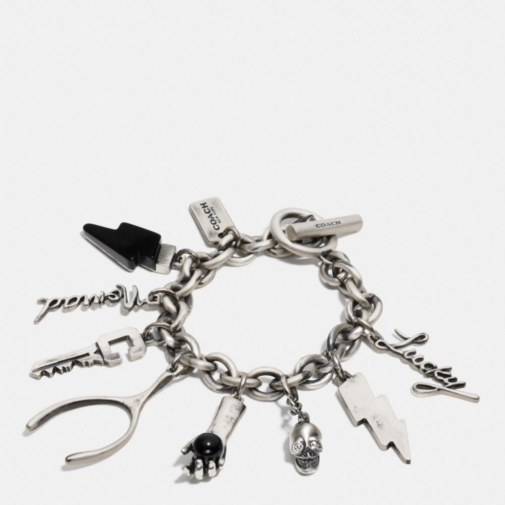 FOUND OBJECTS CHARM BRACELET - COACH f90879 - SILVER/MULTI