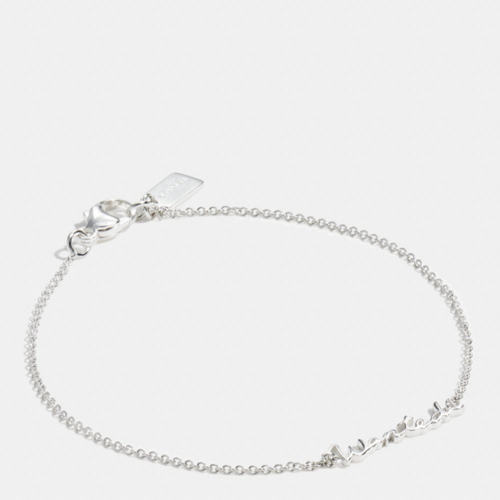 STERLING WANTED SCRIPT BRACELET - COACH f90900 - SILVER/SILVER