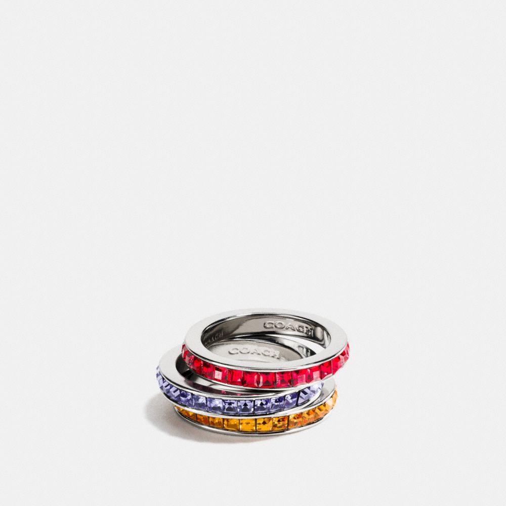 RAINBOW RING SET - COACH f90905 - SILVER/ORANGE