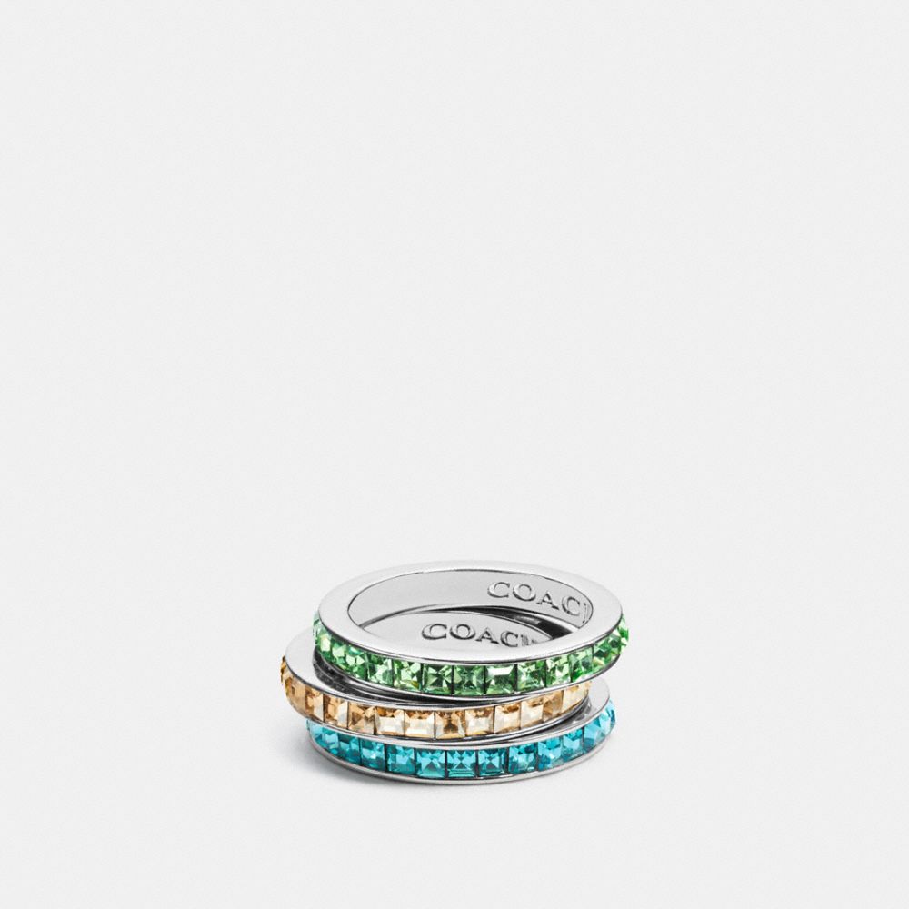 RAINBOW RING SET - COACH f90905 - SILVER/YELLOW