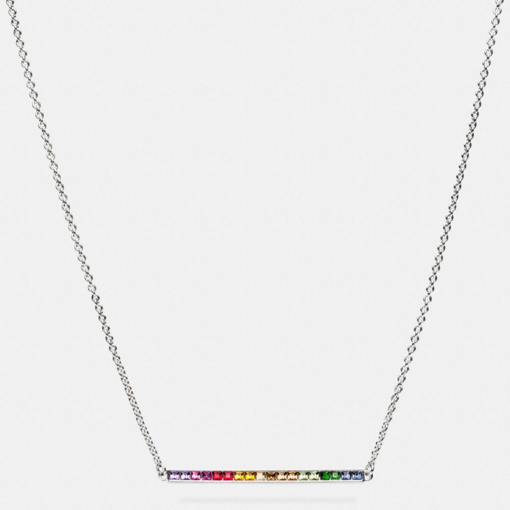 RAINBOW BAR NECKLACE - COACH f90993 - SILVER/RAINBOW