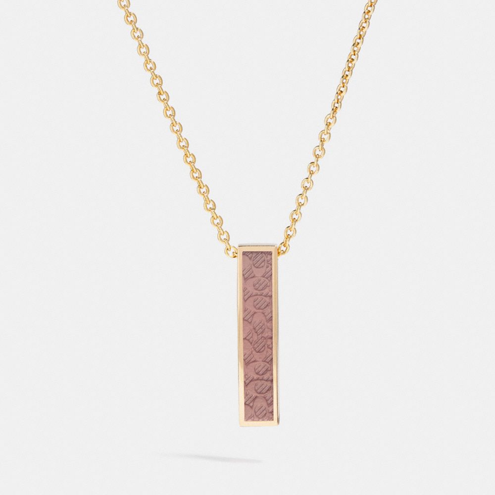 ENAMEL SIGNATURE C CHARM NECKLACE - COACH f90994 - GOLD/PETAL