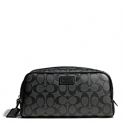 COACH HERITAGE SIGNATURE TRAVEL KIT - SILVER/CHARCOAL/BLACK - F93310