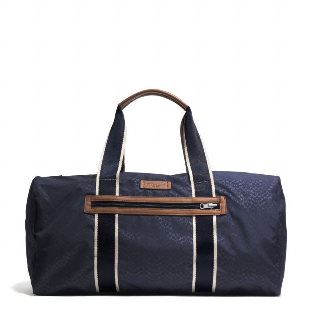 COACH VARICK NYLON PACKABLE GYM BAG - GUNMETAL/NAVY MULTI - F93313