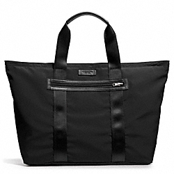 VARICK PACKABLE WEEKEND TOTE IN NYLON - COACH f93314 - GUNMETAL/BLACK/BLACK