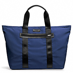 VARICK PACKABLE WEEKEND TOTE IN NYLON - COACH f93314 - GUNMETAL/MARINE