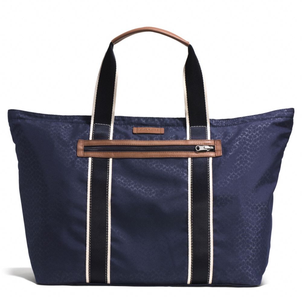 VARICK NYLON PACKABLE WEEKEND TOTE - COACH f93314 - GUNMETAL/NAVY MULTI