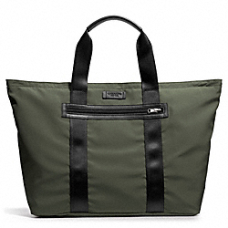 COACH VARICK PACKABLE WEEKEND TOTE IN NYLON - GUNMETAL/OLIVE - F93314