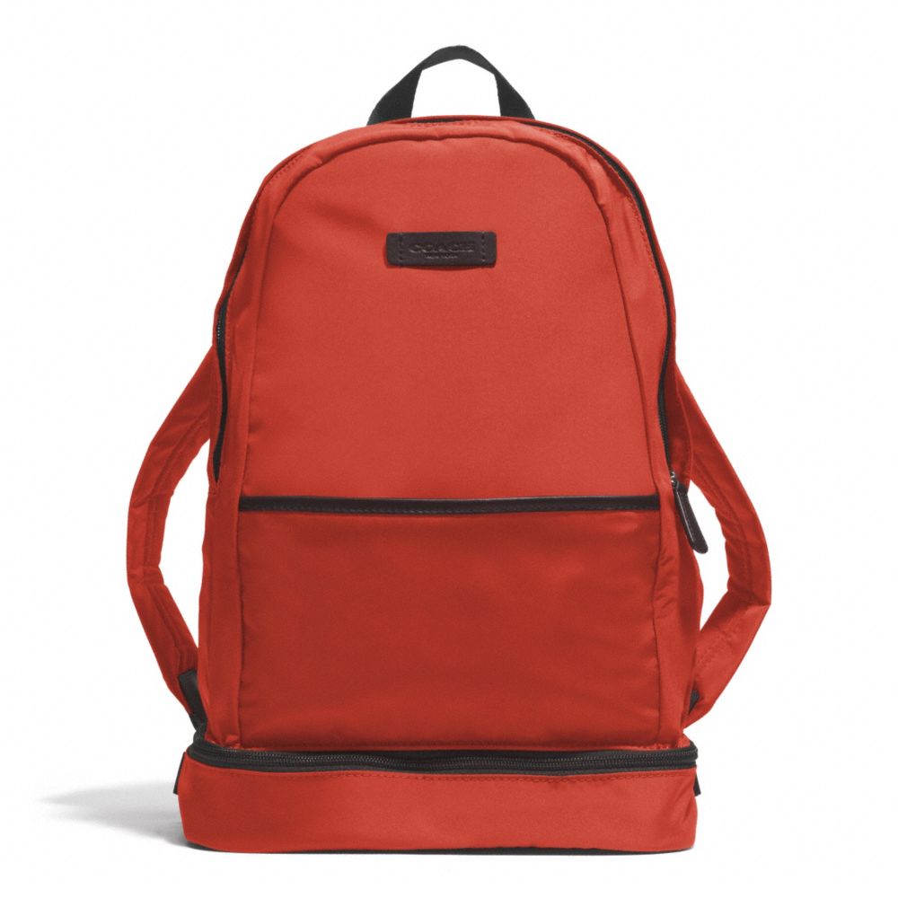 COACH VARICK NYLON PACKABLE DAYPACK - GUNMETAL/ORANGE - F93372