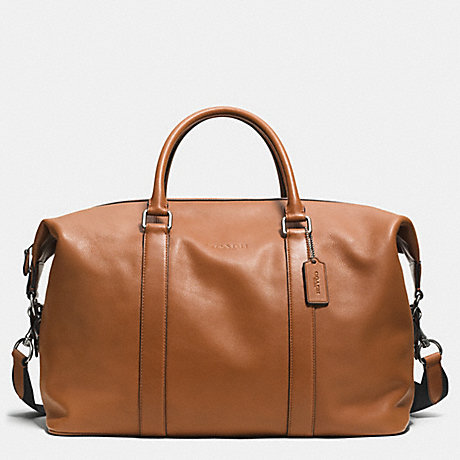 COACH EXPLORER DUFFLE IN LEATHER -  SADDLE - f93471