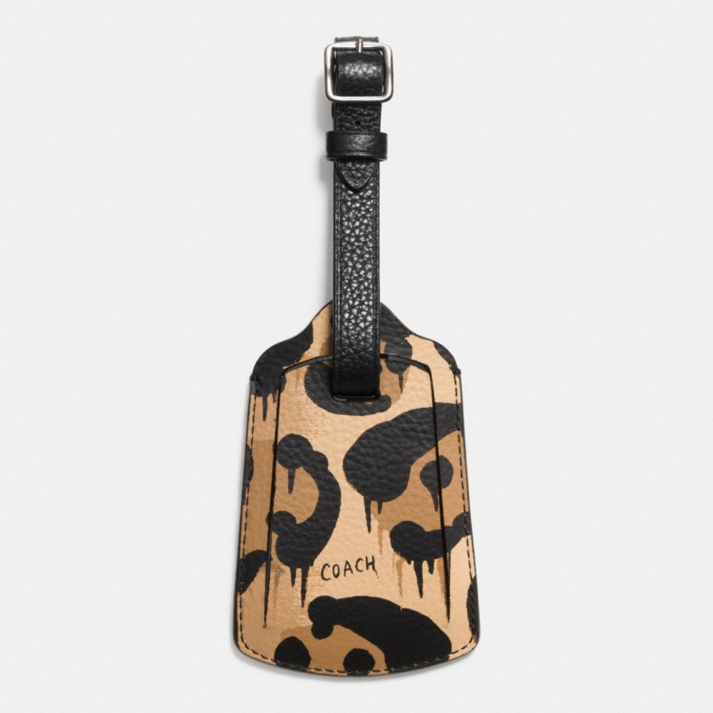 WILD BEAST LUGGAGE TAG - COACH f93478 - LEOPARD