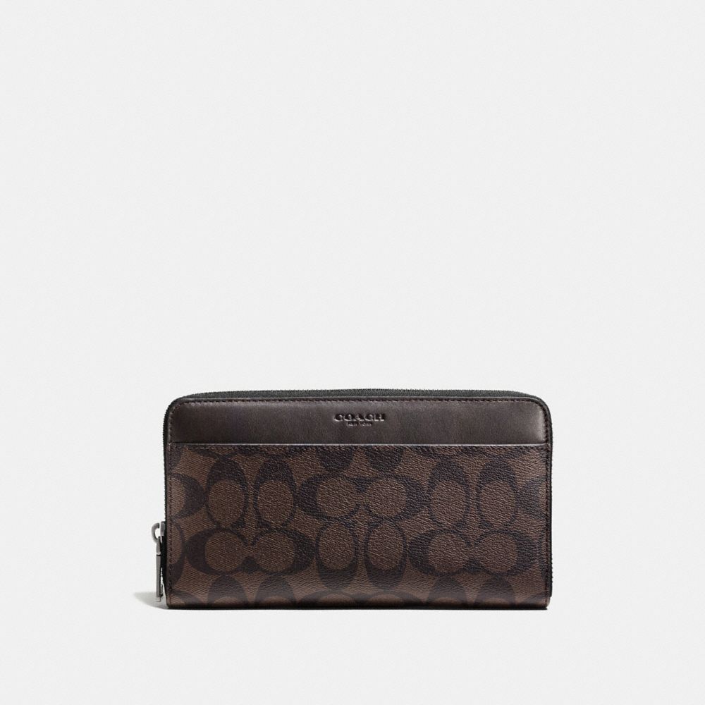 TRAVEL WALLET IN SIGNATURE - COACH f93510 - MAHOGANY/BROWN
