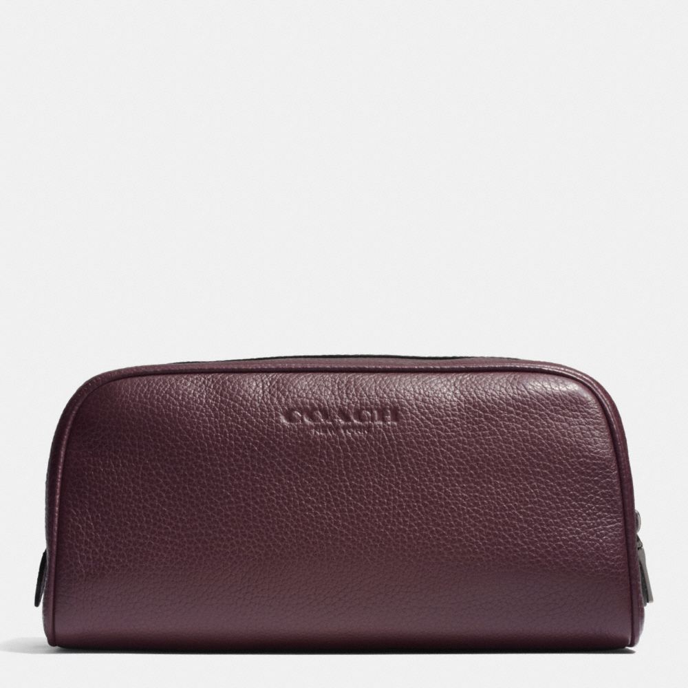 TRAVEL KIT IN PEBBLE LEATHER - COACH f93593 - OXBLOOD