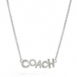 STERLING JUMBLED PAVE COACH NECKLACE