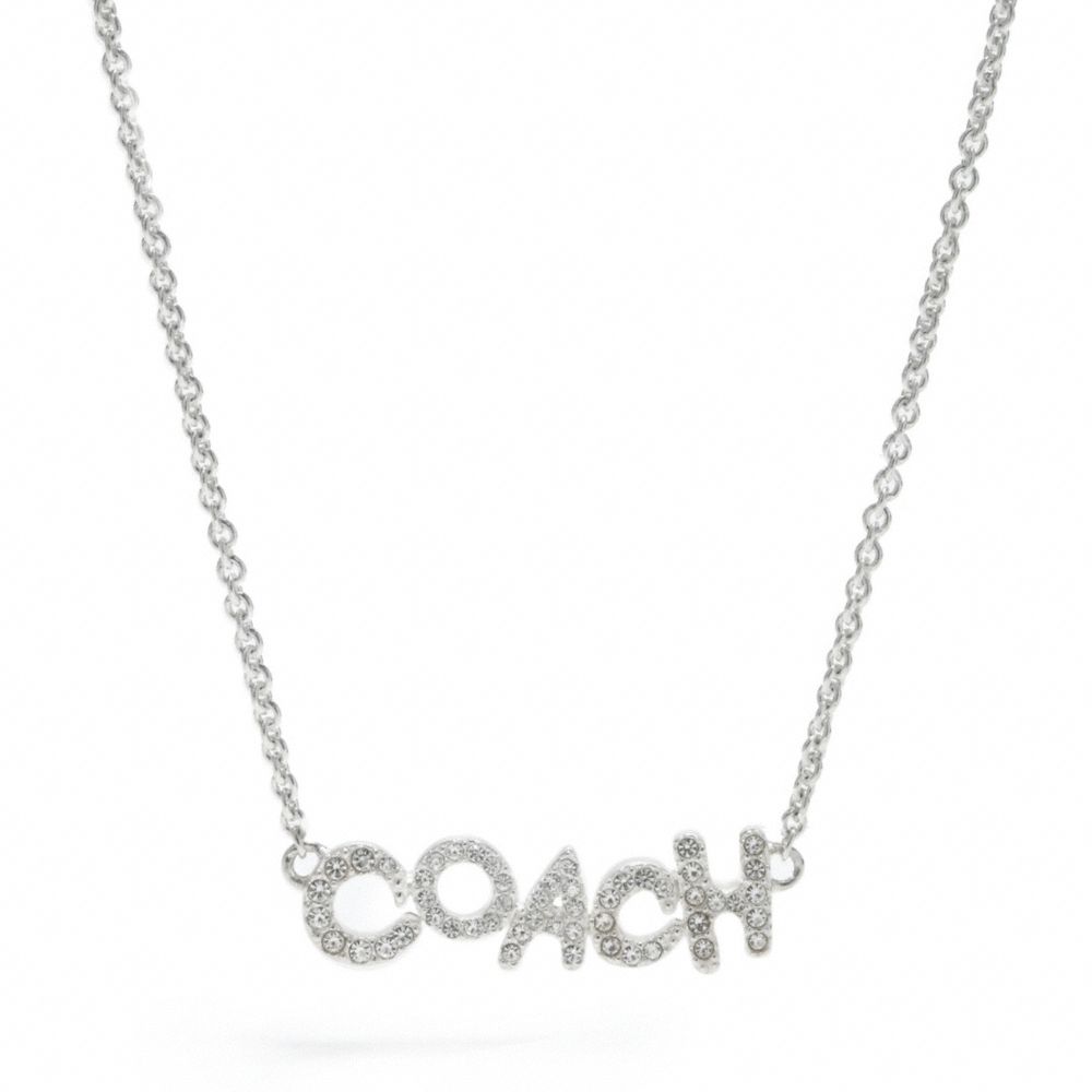 STERLING JUMBLED PAVE COACH NECKLACE
