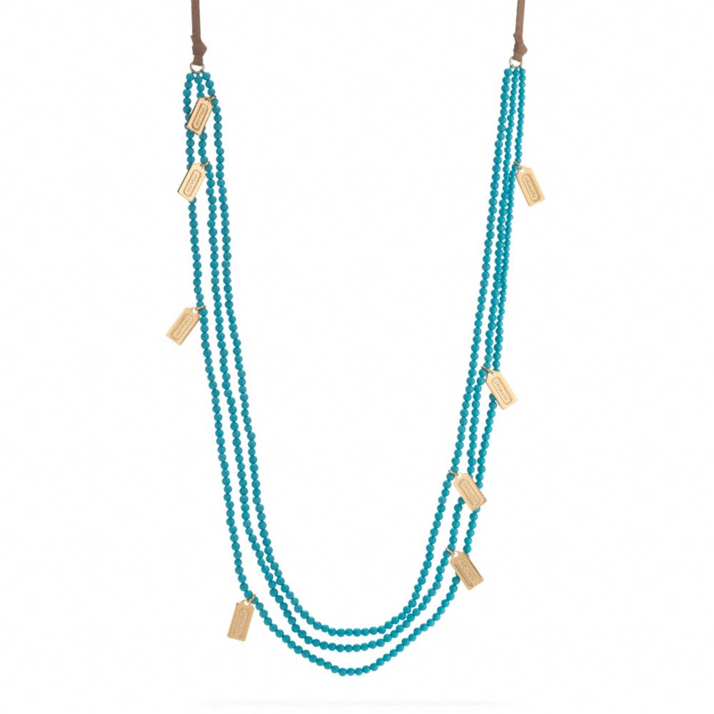 POPPY BEAD AND SUEDE NECKLACE - COACH f95514 - 1453