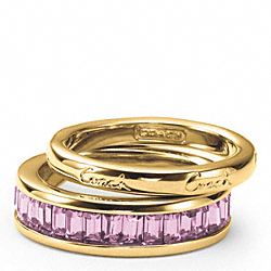 PAVE STACKING RING - COACH f95796 - GOLD/LILAC