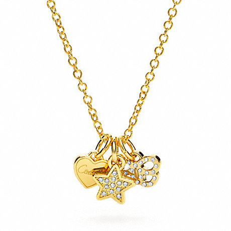 COACH BUTTERFLY STAR HEART NECKLACE -  - f95844