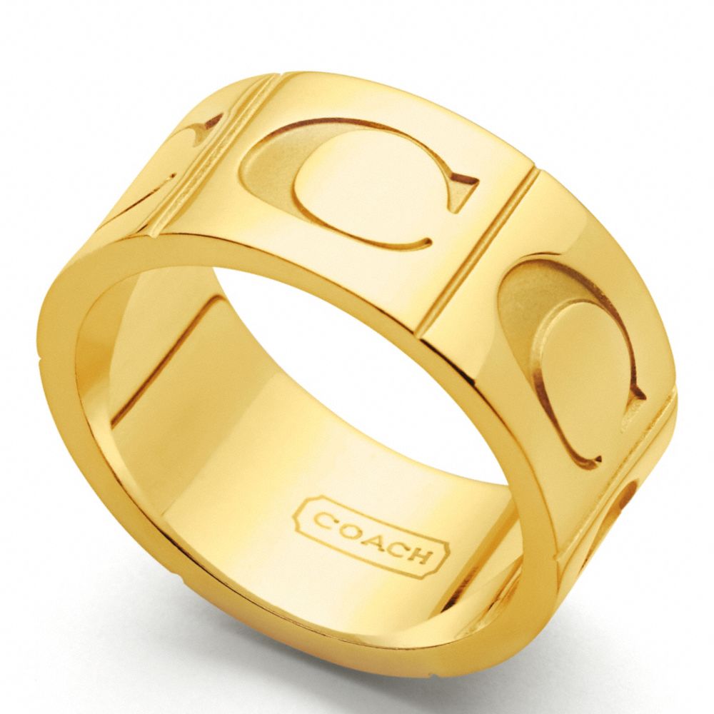 SIGNATURE C BAND RING - COACH f96071 - GOLD/GOLD