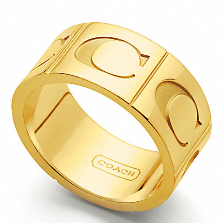 COACH SIGNATURE C BAND RING - GOLD/GOLD - f96071