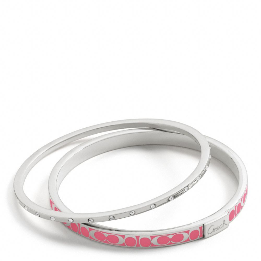 THIN SIGNATURE C AND PAVE BANGLE SET - COACH f96141 - 7151