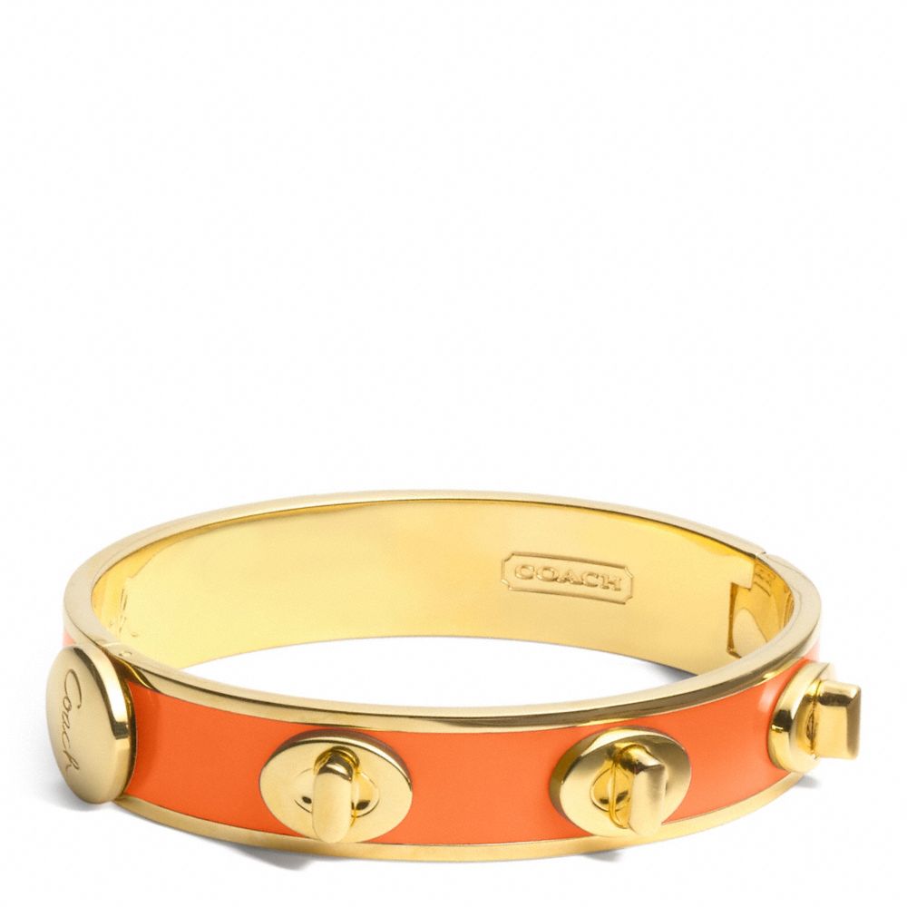 HALF INCH TURNLOCK BANGLE - COACH f96352 - GOLD/ORANGE