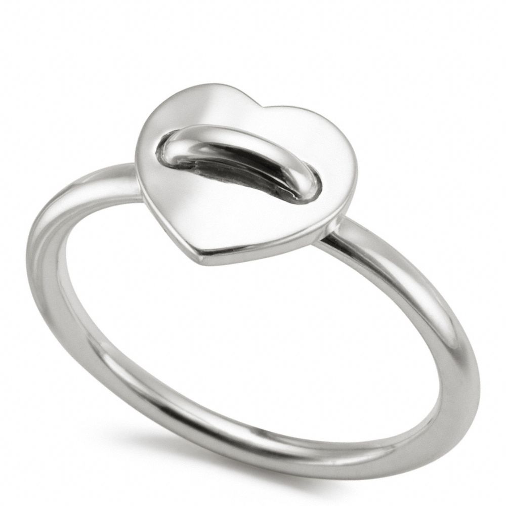 COACH STERLING HEART RING - ONE COLOR - F96380