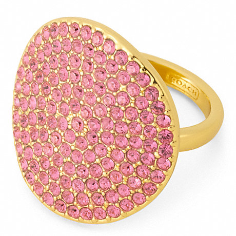 COACH PAVE DISC RING - GOLD/MAGENTA - f96415