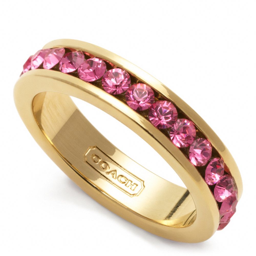 PAVE BAND RING - COACH f96419 - GOLD/MAGENTA